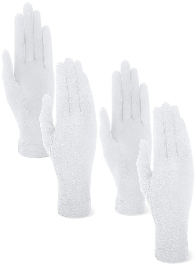 Cozypower 2 Pairs Silk Gloves Liners for Cold Weather Unisex Thermal Soft Comfortable Inner Silk Gloves (White) - Image 1